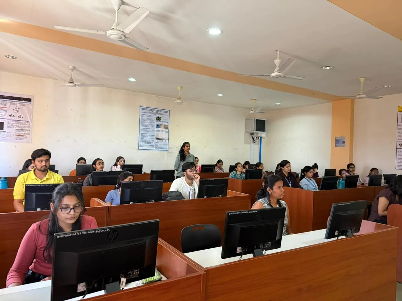 Participants working at their own workstations in the laboratory
